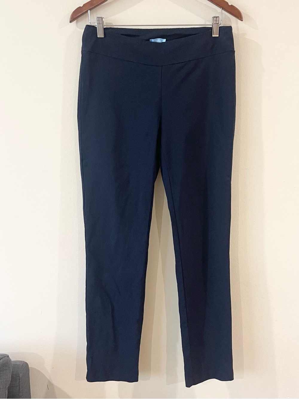 J.McLaughlin Newport Straight Leg Women’s Navy Stretch Pull-On Pants size 8
